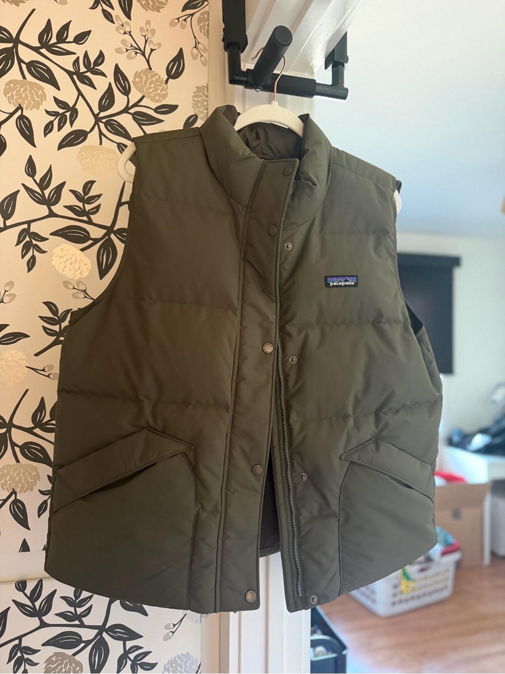 Patagonia Olive Green Quilted Puffer Vest